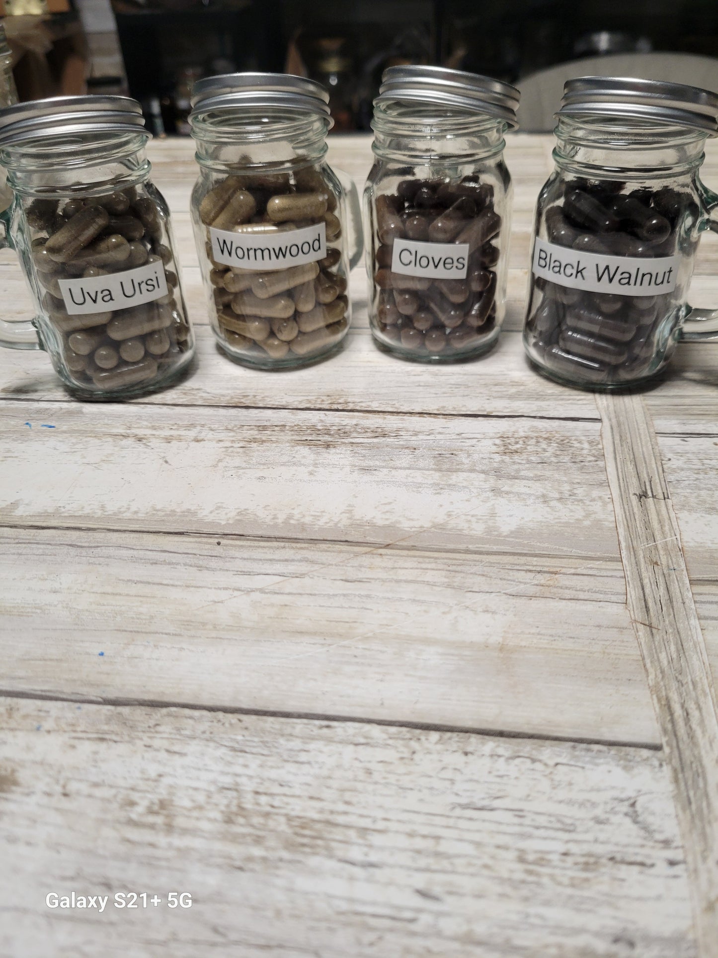 Glass Jar with 50-75 black walnut option available per request at the moment 